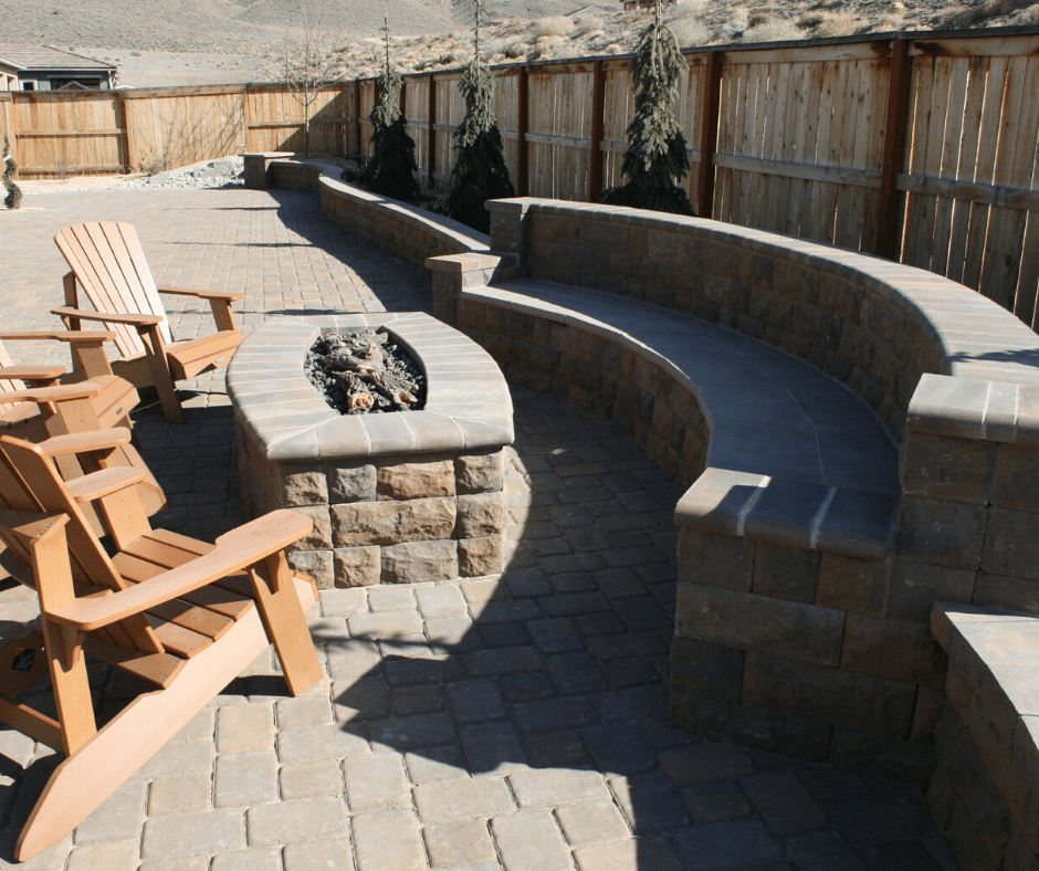 paver seating area fire pit