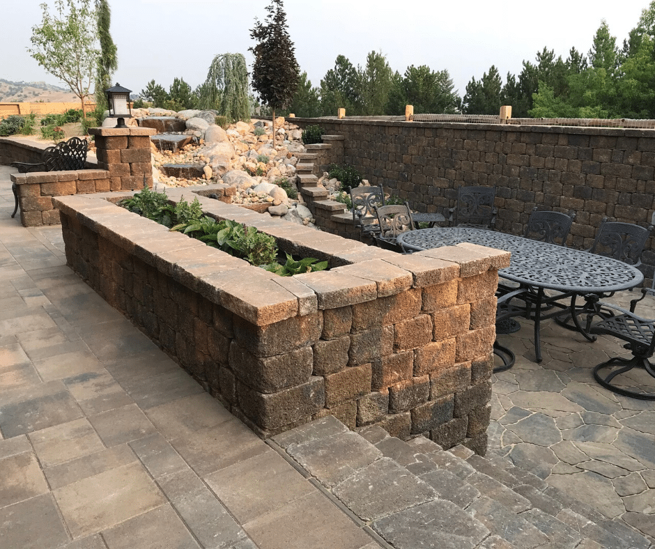 paver patio planter hardscaping