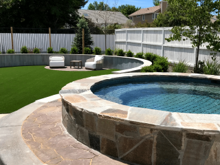 luxury outdoor living pool artificial turf