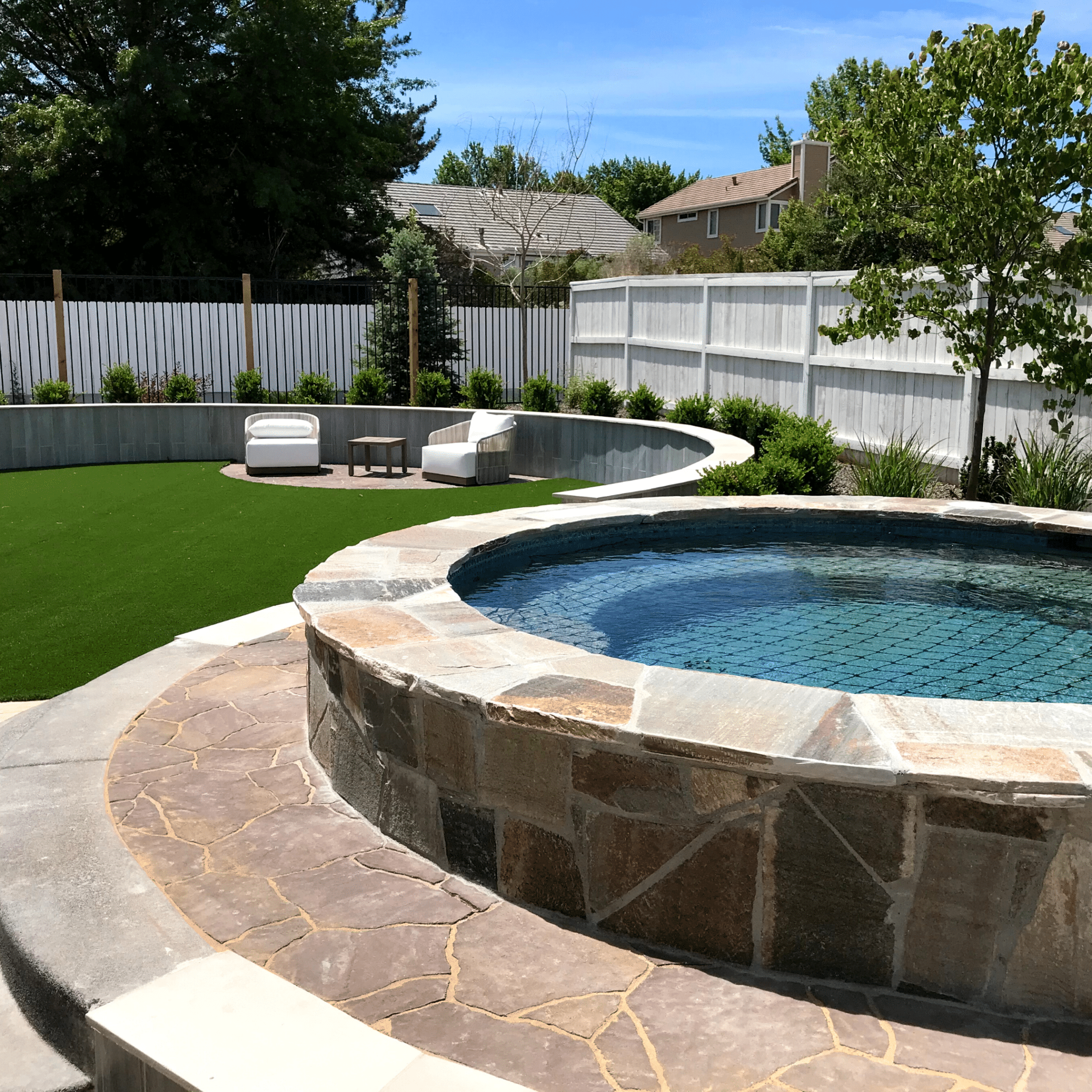 luxury outdoor living pool artificial turf