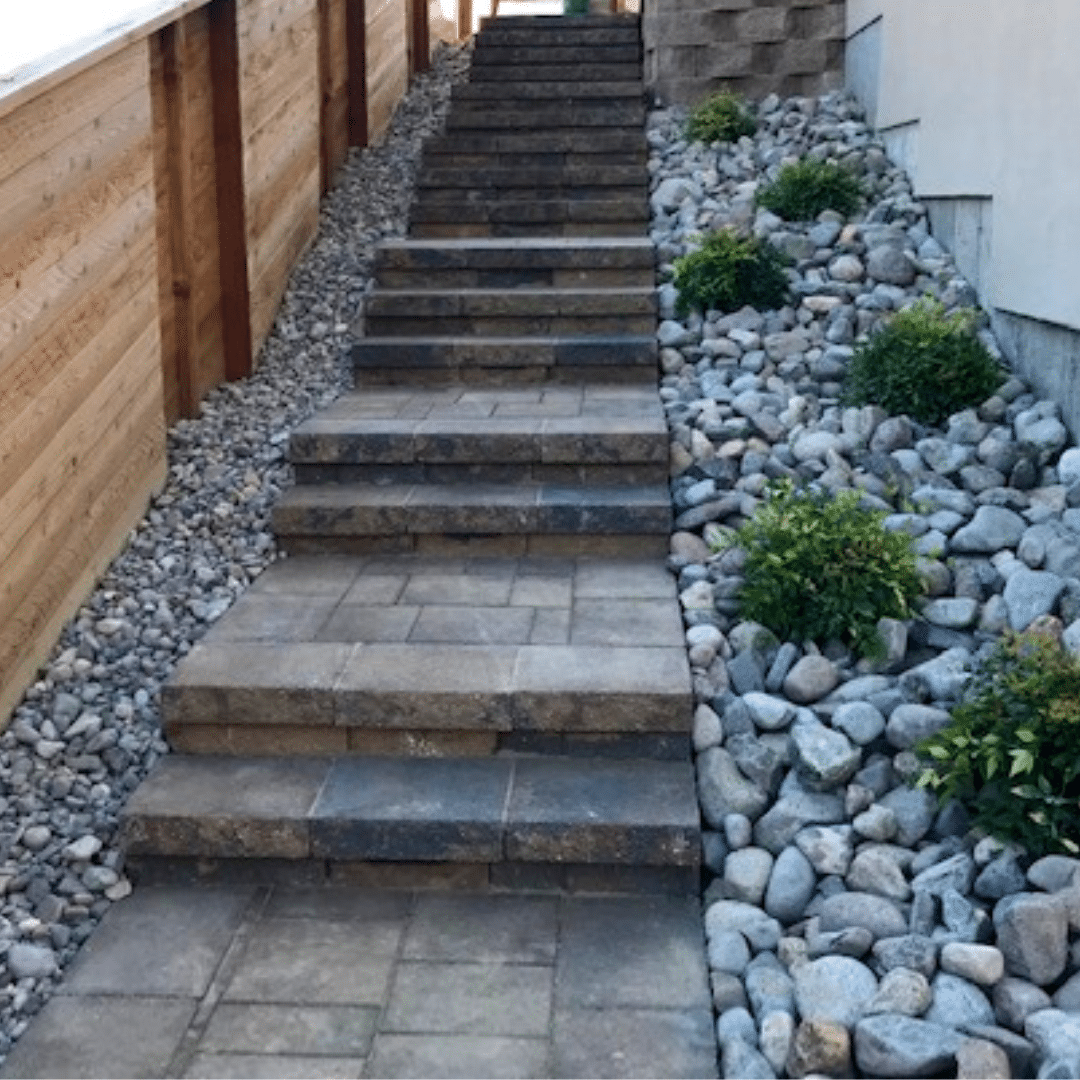 backyard paver steps