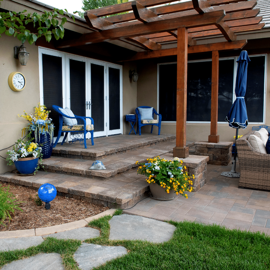 backyard paver steps