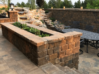 retaining wall and planter paver