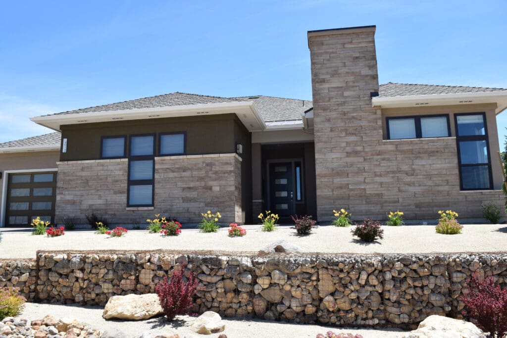 Modern xeriscape entrance